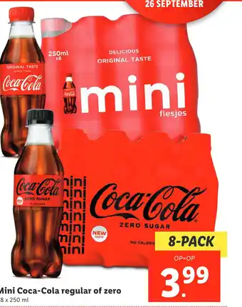 Lidl Mini coca-cola regular of zero aanbieding