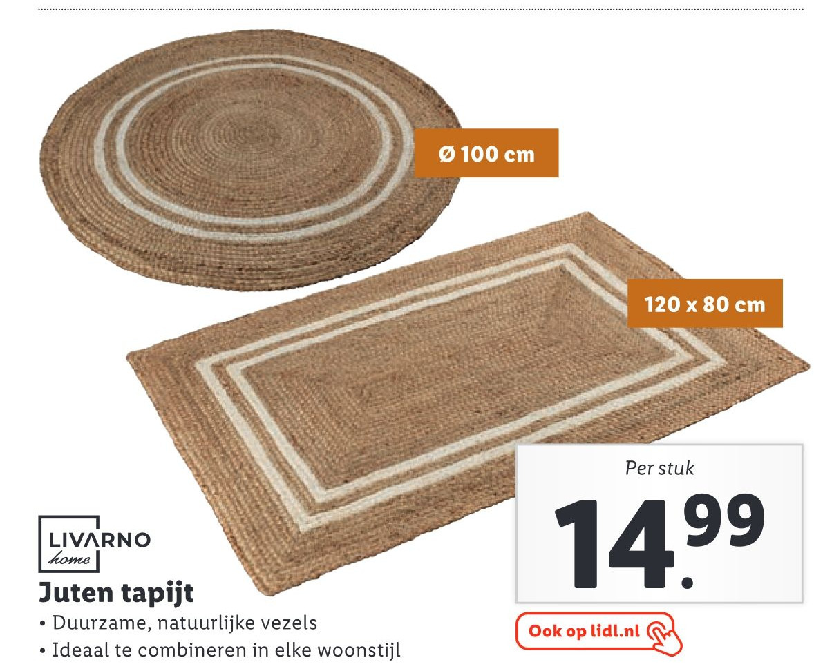 Livarno home juten placemats aanbieding bij Lidl