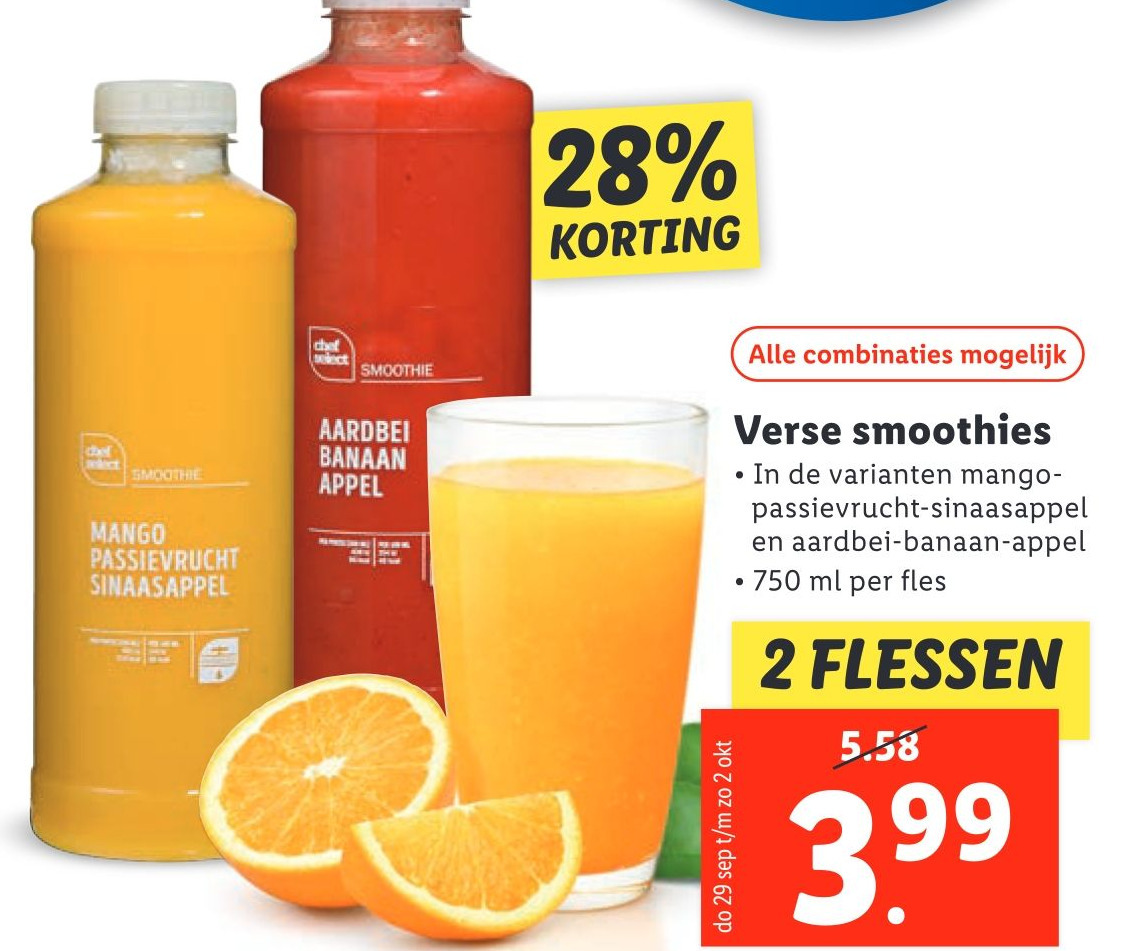 Verse smoothies aanbieding bij Lidl