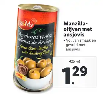 Lidl Manzilla- olijven met ansjovis aanbieding