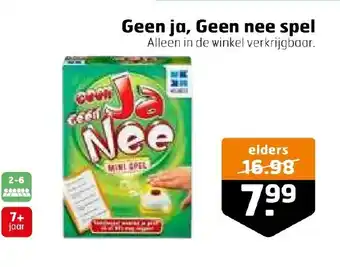 Trekpleister Geen ja, geen nee spel aanbieding