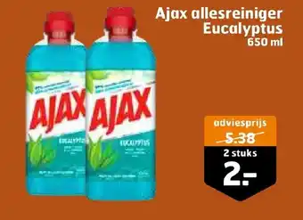 Trekpleister Ajax allesreiniger eucalyptus 650ml aanbieding