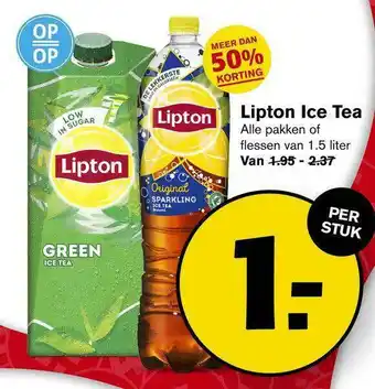 Hoogvliet Lipton Ice Tea 50% Korting aanbieding