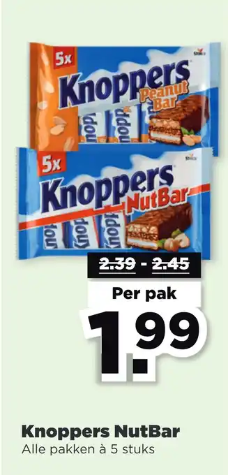 PLUS Knoppers nutbar aanbieding
