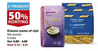 Hoogvliet G'woon Pasta Of Rijst 50% Korting aanbieding