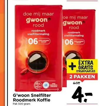 Vomar Voordeelmarkt G'woon Snelfilter Roodmerk Koffie aanbieding