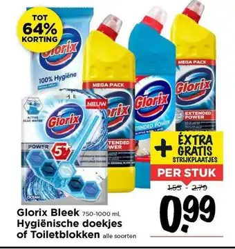 Vomar Voordeelmarkt Glorix Bleek, Hygiënische Doekjes Of Toiletblokken Tot 64% Korting aanbieding