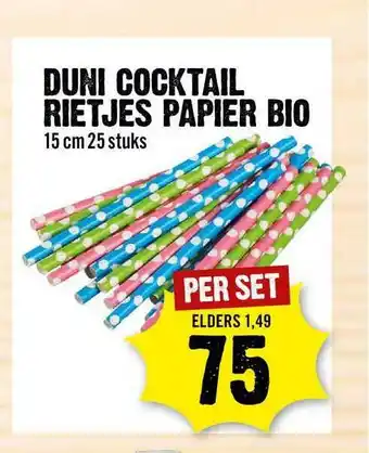 Dirck 3 Duni Cocktail Rietjes Papier Bio aanbieding