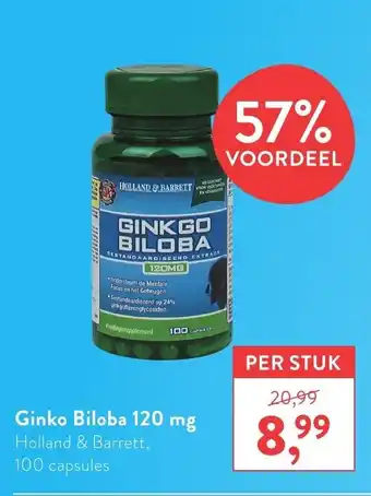 Holland & Barrett Holland & Barrett Ginko Biloba 120mg 100 capsules aanbieding