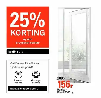 Karwei Hordeur Plissé S700 25% Korting aanbieding