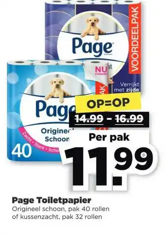 PLUS Page Toiletpapier Origineel Schoon Of Kussenzacht aanbieding