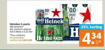 Albert Heijn Heineken 6-Packs 25% Korting 0.33 liter aanbieding