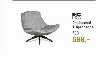 Piet Klerkx Enzo Luca Draaifauteuil Tulipano Actie aanbieding