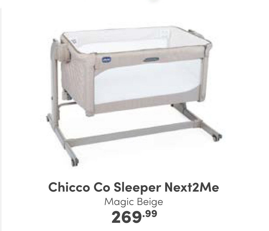 Chicco co sleeper next2me magic beige aanbieding bij Baby & Tiener