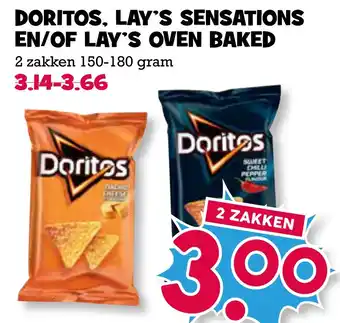 Boon`s Markt Doritos, lay's sensations en/of lay's oven baked aanbieding