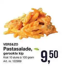 Bidfood Vers&Zo Pastasalade, Gerookte Kip 100g aanbieding