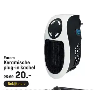 Hubo Eurom keramische plug-in kachel aanbieding