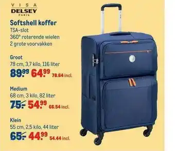 Makro Visa Delsey Paris Softshell Koffer aanbieding