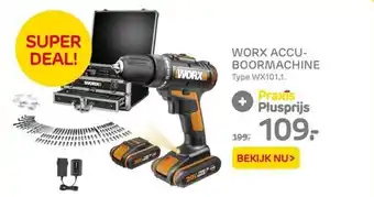 Praxis Worx accuboormachine aanbieding