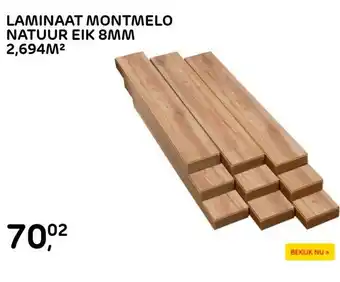 Praxis Laminaat montmelo natuur eik 8mm 2,694m² aanbieding