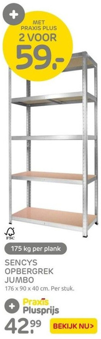 Praxis Sencys opbergrek jumbo aanbieding