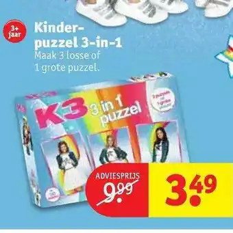 Kruidvat Kinderpuzzel 3-in-1 aanbieding