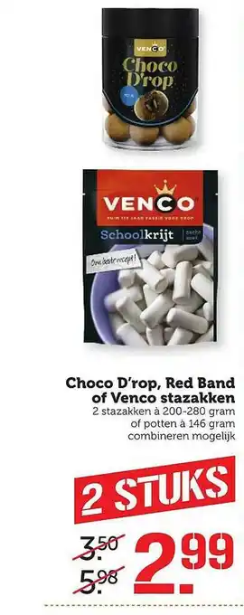 Coop Choco D'rop, Red Band Of Venco Stazakken aanbieding