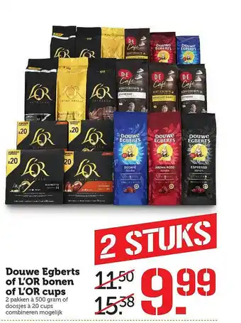 Coop Douwe Egberts Of L'Or Bonen Of L'Or Cups aanbieding