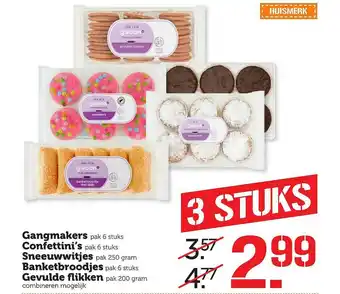 Coop Gangmakers, Confettini's, Sneeuwwitjes, Banketbroodjes Of Gevulde Flikken aanbieding