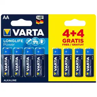 Top1Toys Batterij varta aa 4+4 alkaline longlife power aanbieding