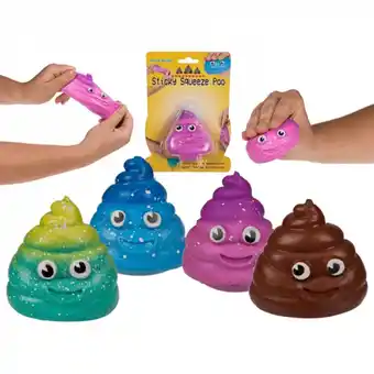 Top1Toys Squishy plak poep 4 assorti fidget aanbieding