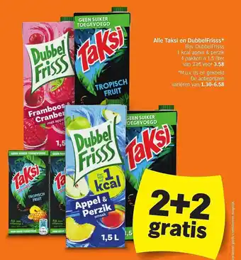 Albert Heijn Alle taksi en dubbelfrisss 2+2 gratis aanbieding