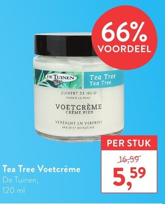 Holland & Barrett De Tuinen Tea Tree Voetcreme 120ml aanbieding