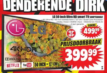 Dirk Lg 50 inch ultra hd smart tv 50up75006lf aanbieding