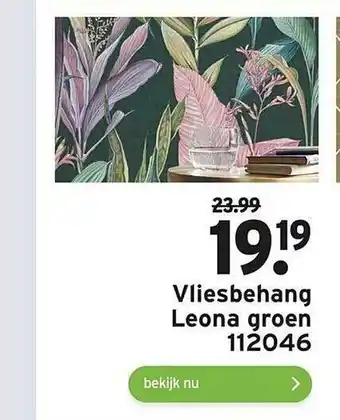 GAMMA Vliesbehang leona groen 112046 aanbieding