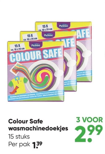 Big Bazar PluShine Colour Safe Wasmachinedoekjes 15 stuks per pak aanbieding