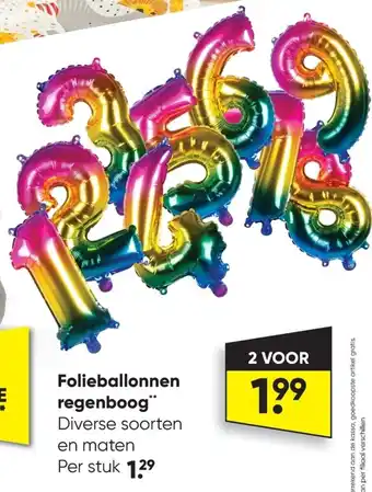 Big Bazar Folieballonnen regenboog 2 voor aanbieding