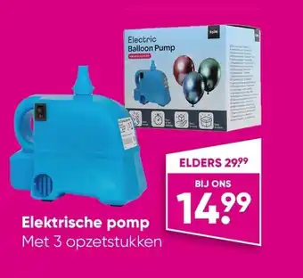 Big Bazar Elektrische Pomp Met 3 opzetstukken aanbieding