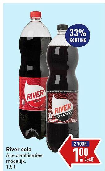 ALDI River cola 33% korting aanbieding