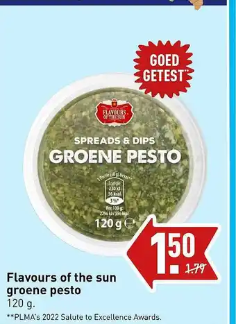 ALDI Flavours of the sun groene pesto aanbieding