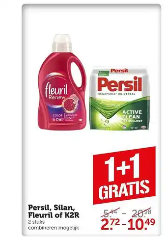 Coop Persil, silan, fleuril of k2r 1+1 gratis aanbieding