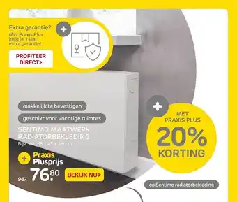 Praxis Sentimo maatwerk radiatorbekleding 20% korting aanbieding