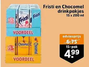 Trekpleister Fristi en chocomel drinkpakjes aanbieding