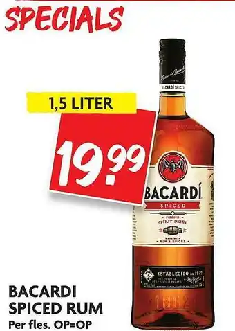 Dekamarkt Bacardi Spiced Rum 1.5 liter aanbieding