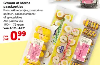 Hoogvliet G'woon of Merba paaskoekjes 150-175g aanbieding