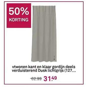 Karwei Vtwonen kant en klaar gordijn deels verduisterend dusk lichtgrijs (127.... 50% korting aanbieding