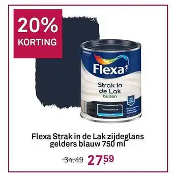 Karwei Flexa strak in de lak zijdeglans gelders blauw 750 ml 20% korting aanbieding