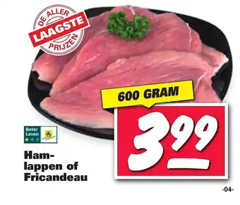 Nettorama Hamlappen of fricandeau aanbieding