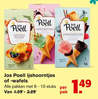 Hoogvliet Jos Poell IJshoorntjes of -wafels aanbieding