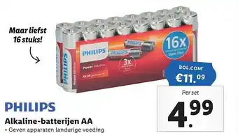 Lidl Philips Alkaline-Batterijen AA aanbieding